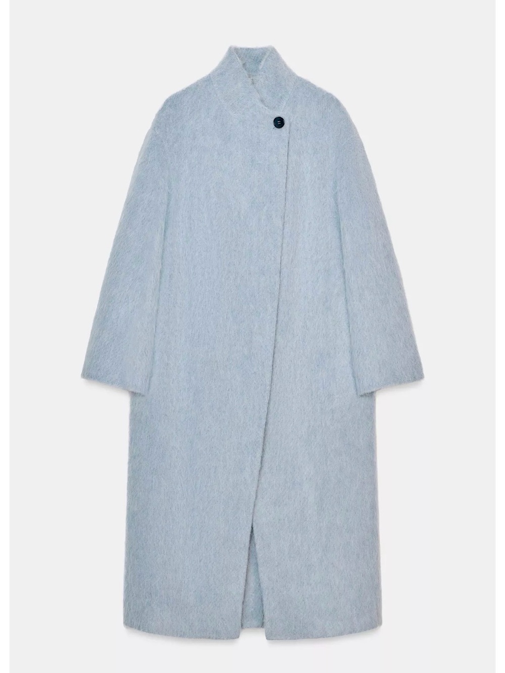 Zara Light Blue Long Fuzzy Coat